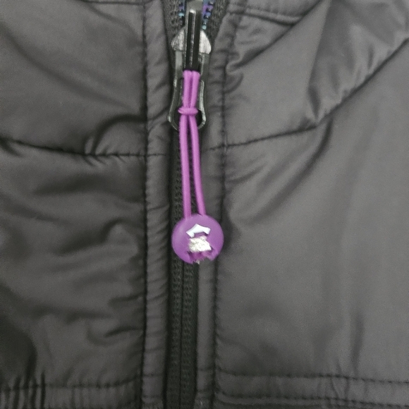 Ivivva Reversible Black Purple Blue Down Puffer Jacket size 10 flaw - Picture 4 of 7